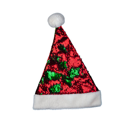 Wicked Costumes Leuke kerstmuts deluxe rood en groen Flip Sequin