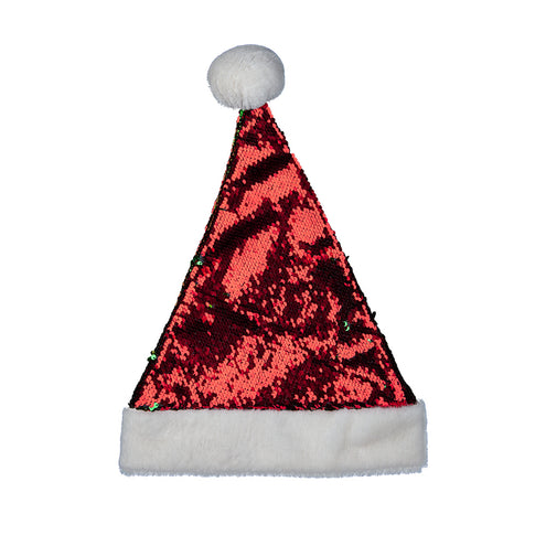 Wicked Costumes Leuke kerstmuts deluxe rood en groen Flip Sequin