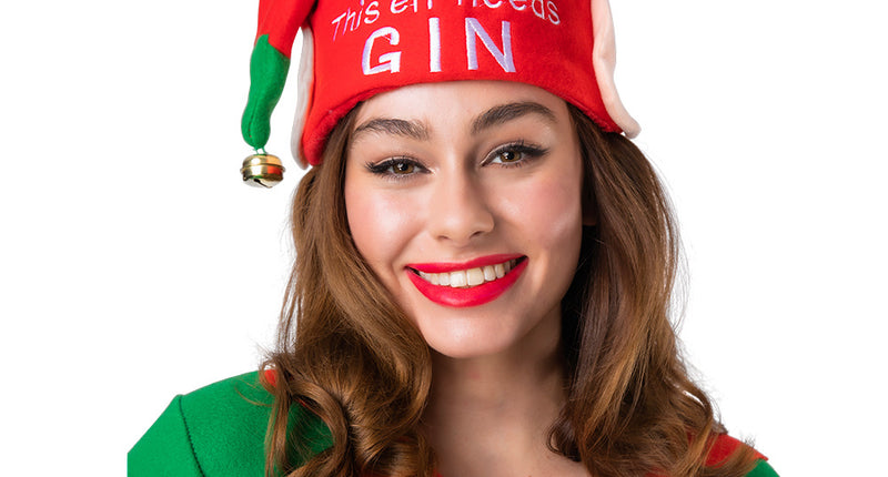 Wicked Costumes Leuke kerstmuts met tekst Deze elf heeft gin nodig