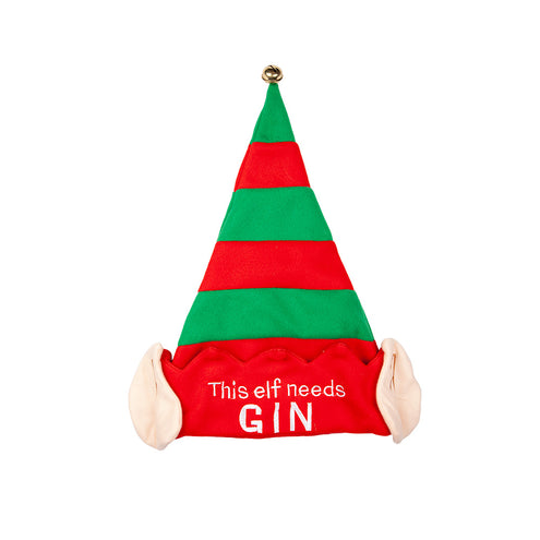 Wicked Costumes Leuke kerstmuts met tekst Deze elf heeft gin nodig