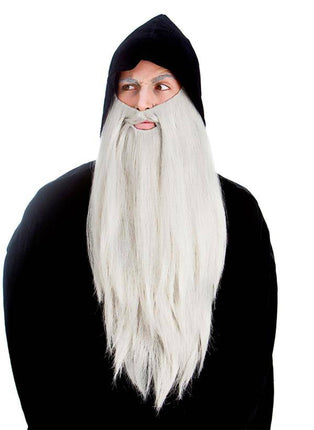Wicked Costumes Licht grijze extra lange baard