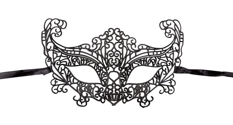 Wicked Costumes Mooi zwart metaallook masker Annet