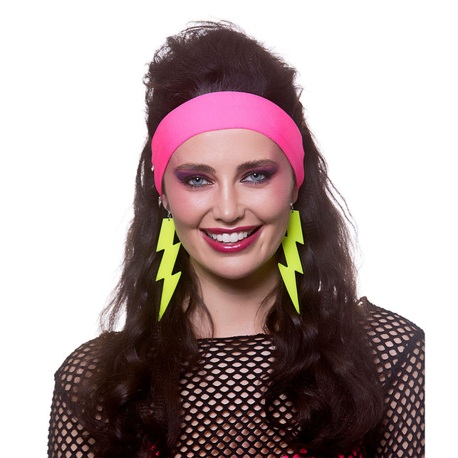 Wicked Costumes Neon gele oorbellen jaren-80