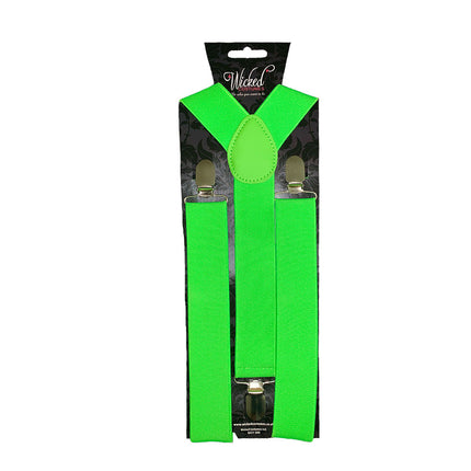 Wicked Costumes Neon groene bretels breed 35mm