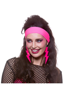 Wicked Costumes Neon roze oorbellen 80-jaren