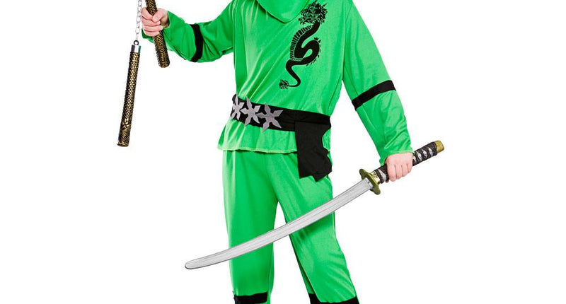 Wicked Costumes Ninja pak power groen