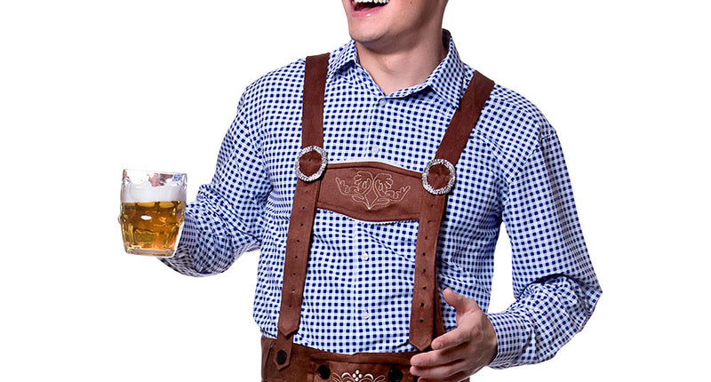 Wicked Costumes Oktoberfeest blouse blauw geruit