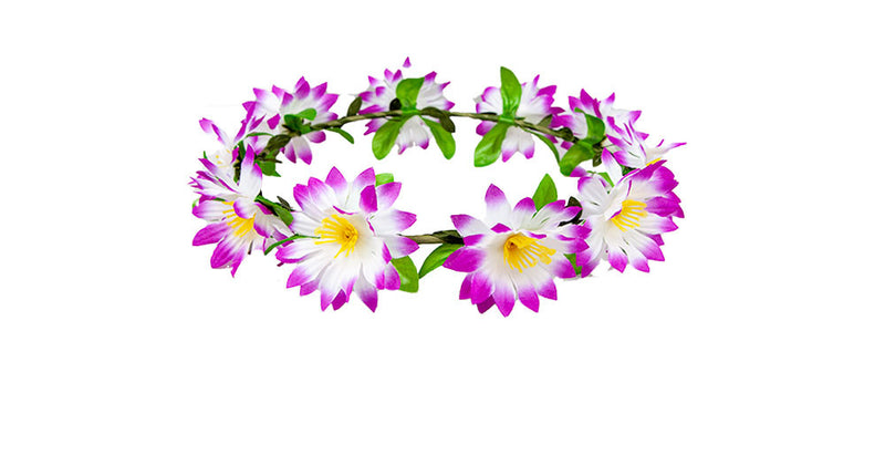 Wicked Costumes Paarse bloemen hoofdband