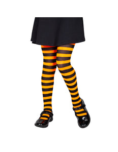 Wicked Costumes Panty kind Mila zwart oranje gestreept