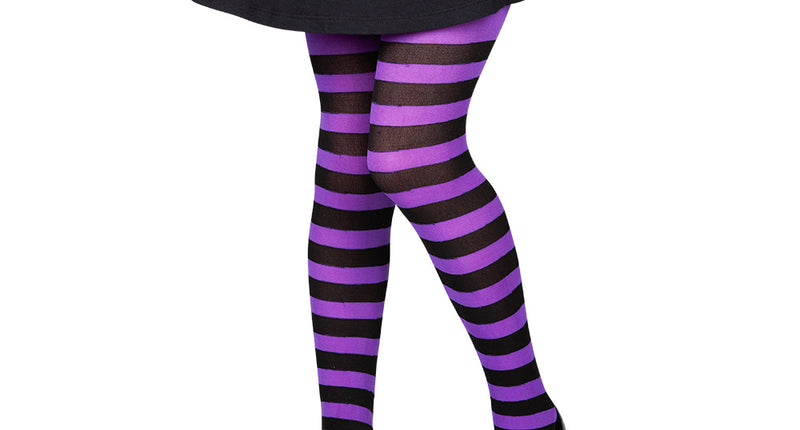 Wicked Costumes Panty kind Mila zwart paars gestreept