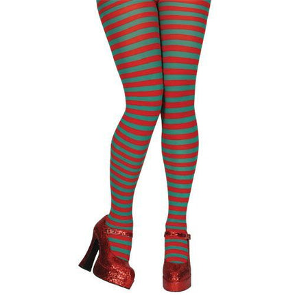 Wicked Costumes Panty rood groen gestreept