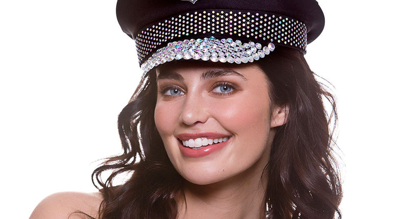 Wicked Costumes Politie partyhoed met nep diamanten