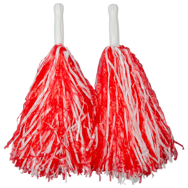 Wicked Costumes Pom poms rood wit Lilly