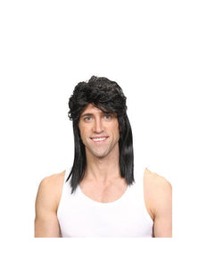 Wicked Costumes Pruik Jens met matje zwart