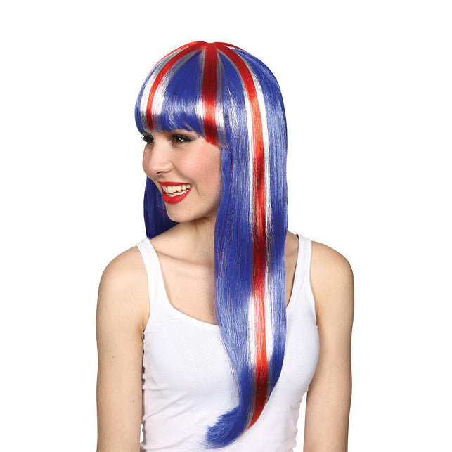Wicked Costumes pruik lang haar Engelse vlag