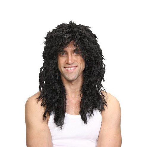 Wicked Costumes Pruik Rockstar Milan zwart