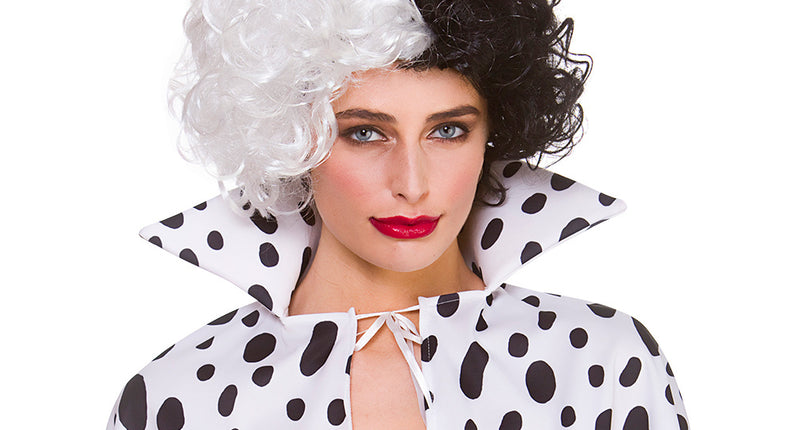 Wicked Costumes Pruik zwart wit Dolly