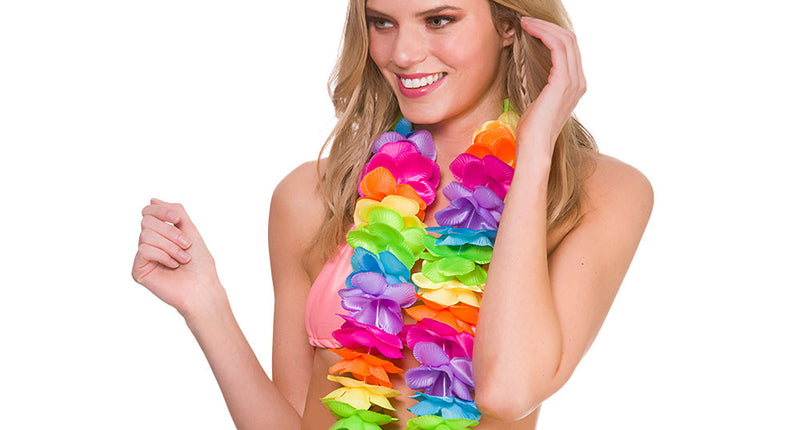 Wicked Costumes Regenboog Hawaii slinger satijn look