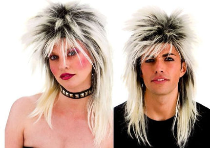 Wicked Costumes Rocker pruik blond 80-jaren