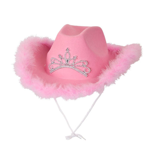 Wicked Costumes Roze cowboyhoed luxe met veren