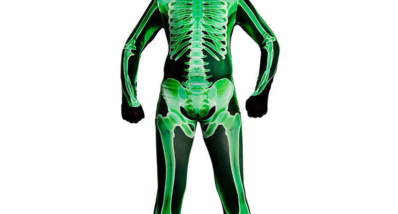 Wicked Costumes Second skin  skelet pak Timo groen