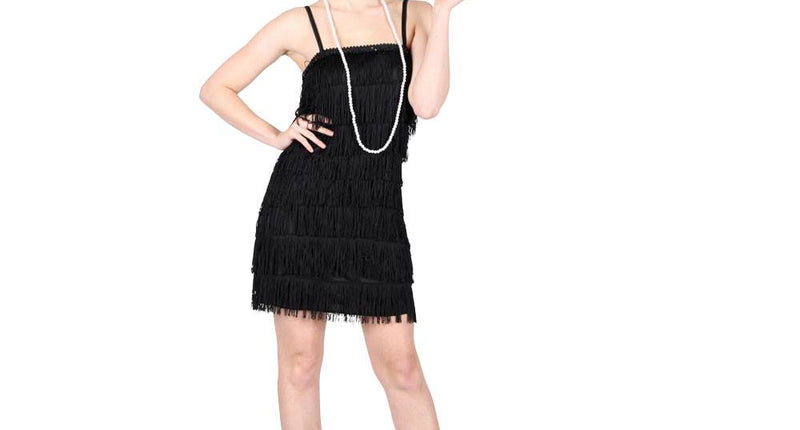 Wicked Costumes Sexy Showtime Flapper jurkje in zwart