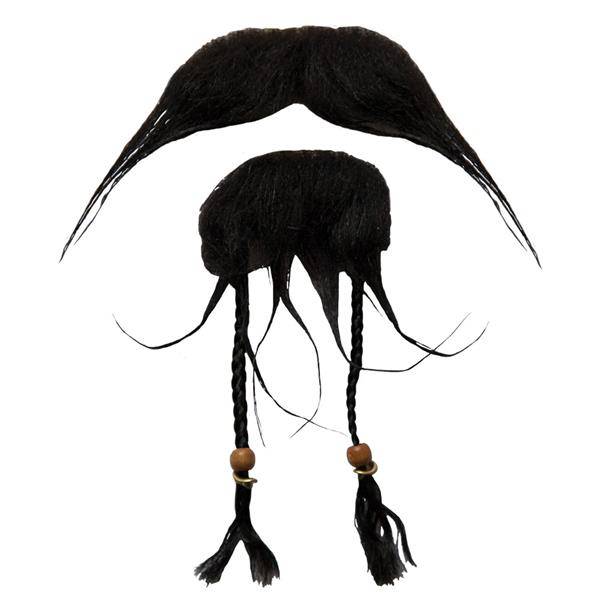 Wicked Costumes Snor en sik Caribische piraat zwart