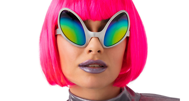 Wicked Costumes Space bril alien zilver