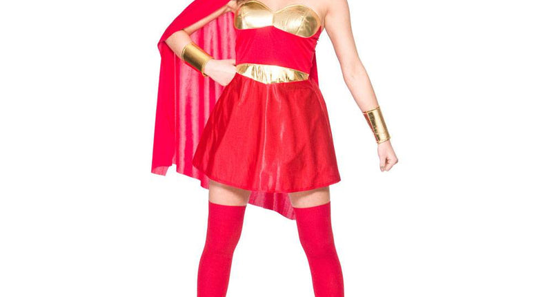 Wicked Costumes Super sexy Hero jurkje in rood goud