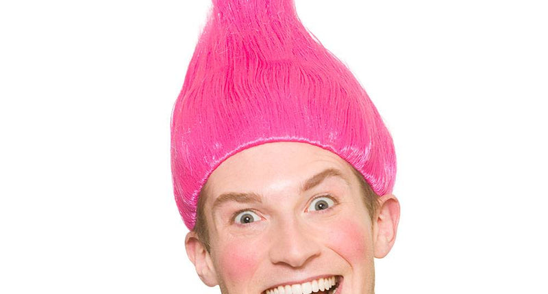 Wicked Costumes Trol pruik roze