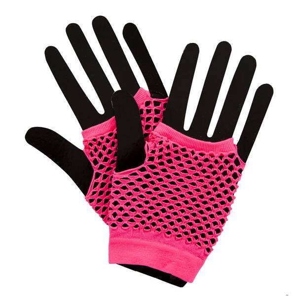 Wicked Costumes Visnet handschoenen neon roze