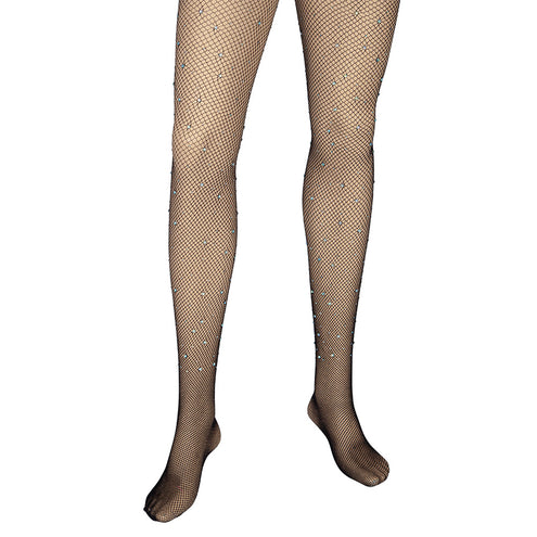 Wicked Costumes Visnet panty zwart met diamanten