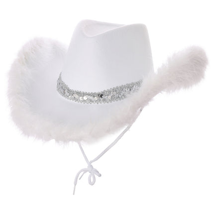 Wicked Costumes Wit cowboyhoed glitter marabou