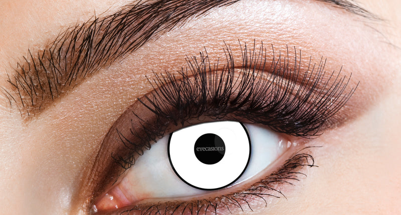 Wicked Costumes Witte een dag lenzen met zwarte rand Manson