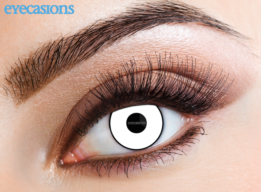 Wicked Costumes Witte een dag lenzen met zwarte rand Manson