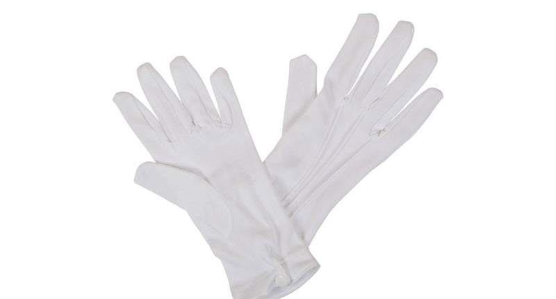 Wicked Costumes Witte heren handschoenen met drukknoopsluiting