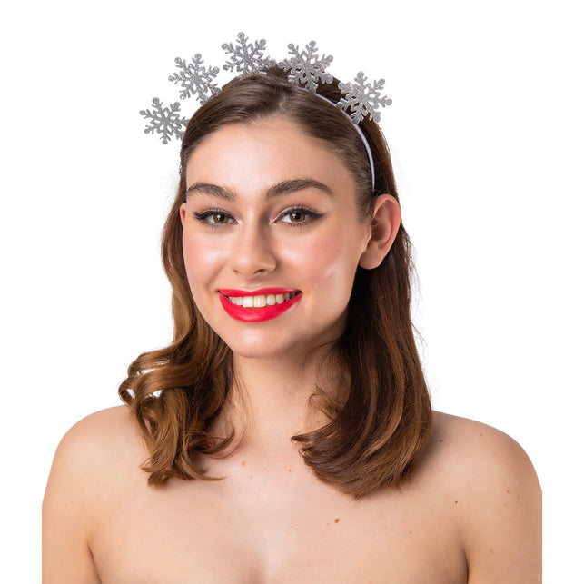 Wicked Costumes Zilver sneeuwvlokjes diadeem