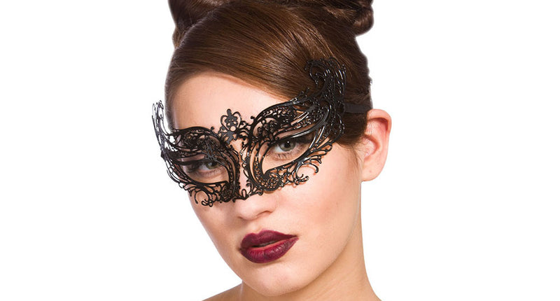 Wicked Costumes Zwart metalen oogmasker Guusje