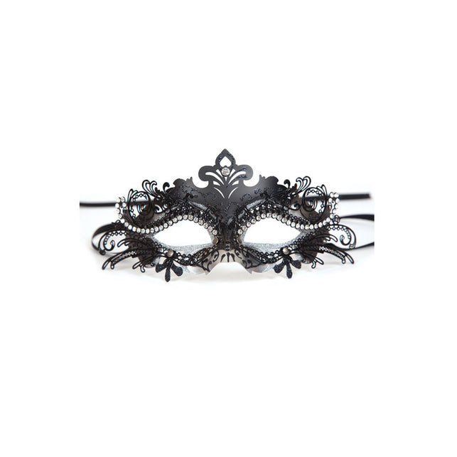 Wicked Costumes Zwart oogmasker Puccini met nep diamanten