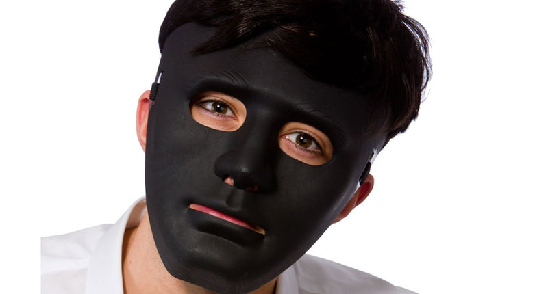 Wicked Costumes Zwart robot masker plastic