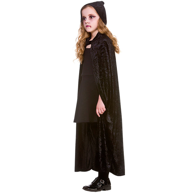 Wicked Costumes Zwarte cape kinderen luxe