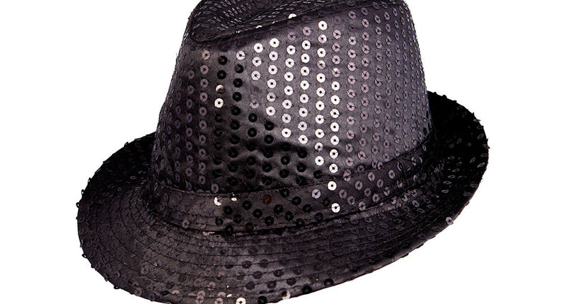 Wicked Costumes Zwarte gleufhoed Jim met pailletten