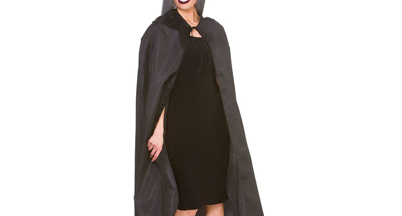 Wicked Costumes Zwarte heksen cape Milou met heksenhoed