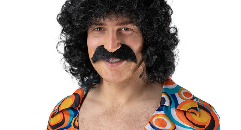 Wicked Costumes Zwarte pruik en snor Bart