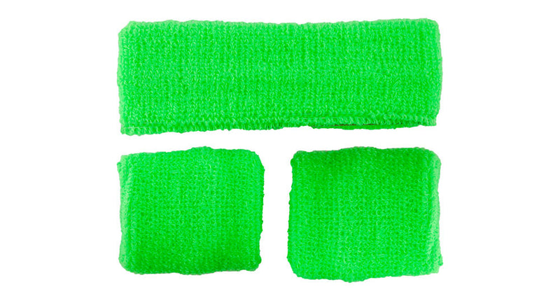Wicked Costumes Zweetbanden set in neon groen