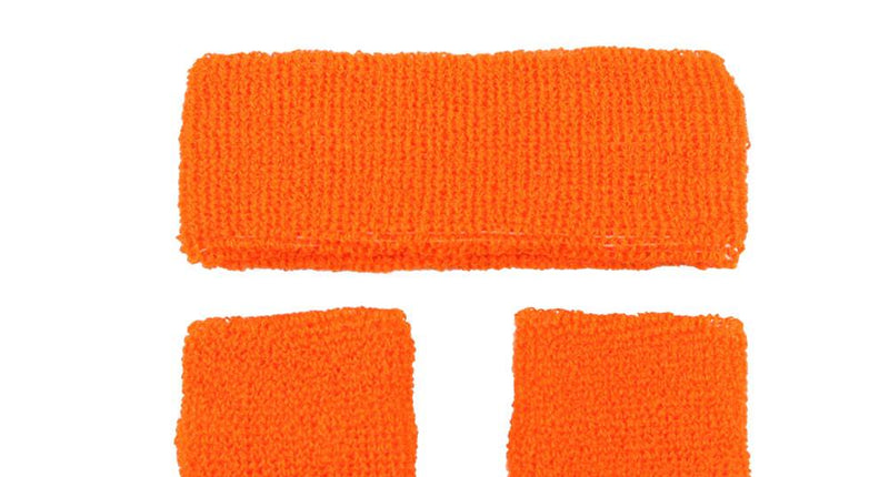 Wicked Costumes Zweetbanden set neon oranje