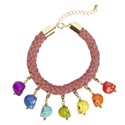 Widmann SRL Armbandje met 7 doodskopjes