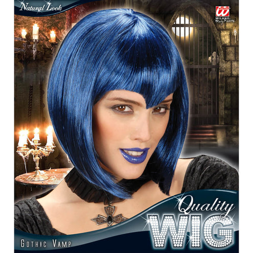 Widmann SRL pruik gothic vamp blauw