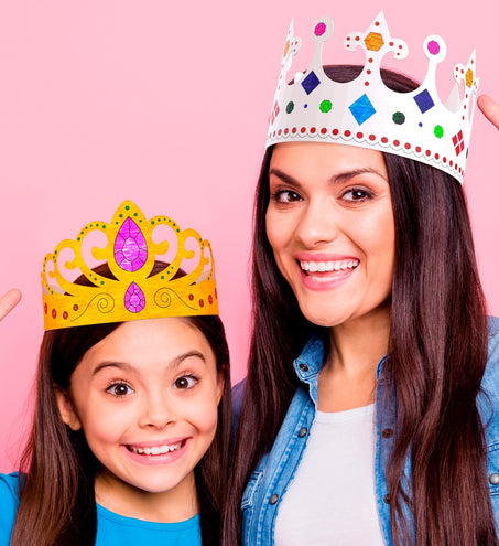 Widmann SRL Set van 6 beschilderbare kronen, 3 soorten assorti