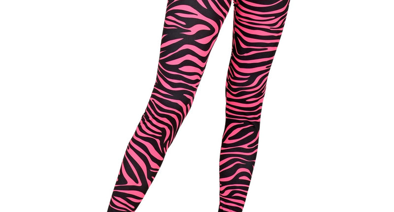 Widmann SRL Zebra legging disco neon roze dames